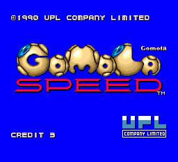 Gomola Speed title screen for PC Engine